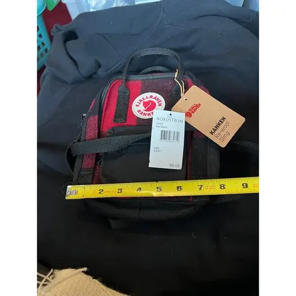 NWT Fjallraven Kanken Mini Bag Crossbody Shoulder Bag RED/BLACK. - Picture 6 of 6